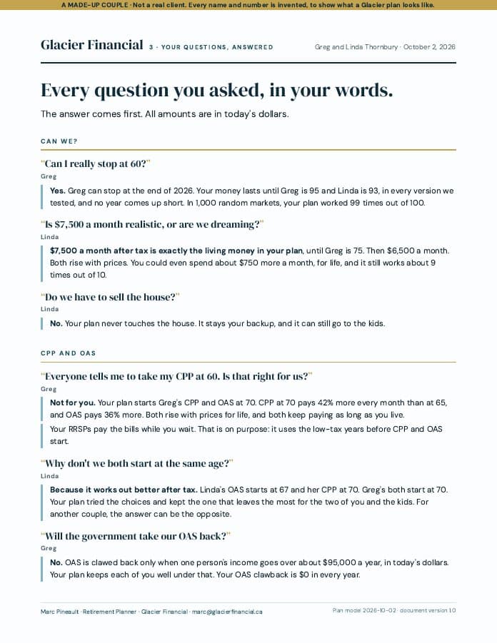 First page of 3 · Your Questions, Answered
